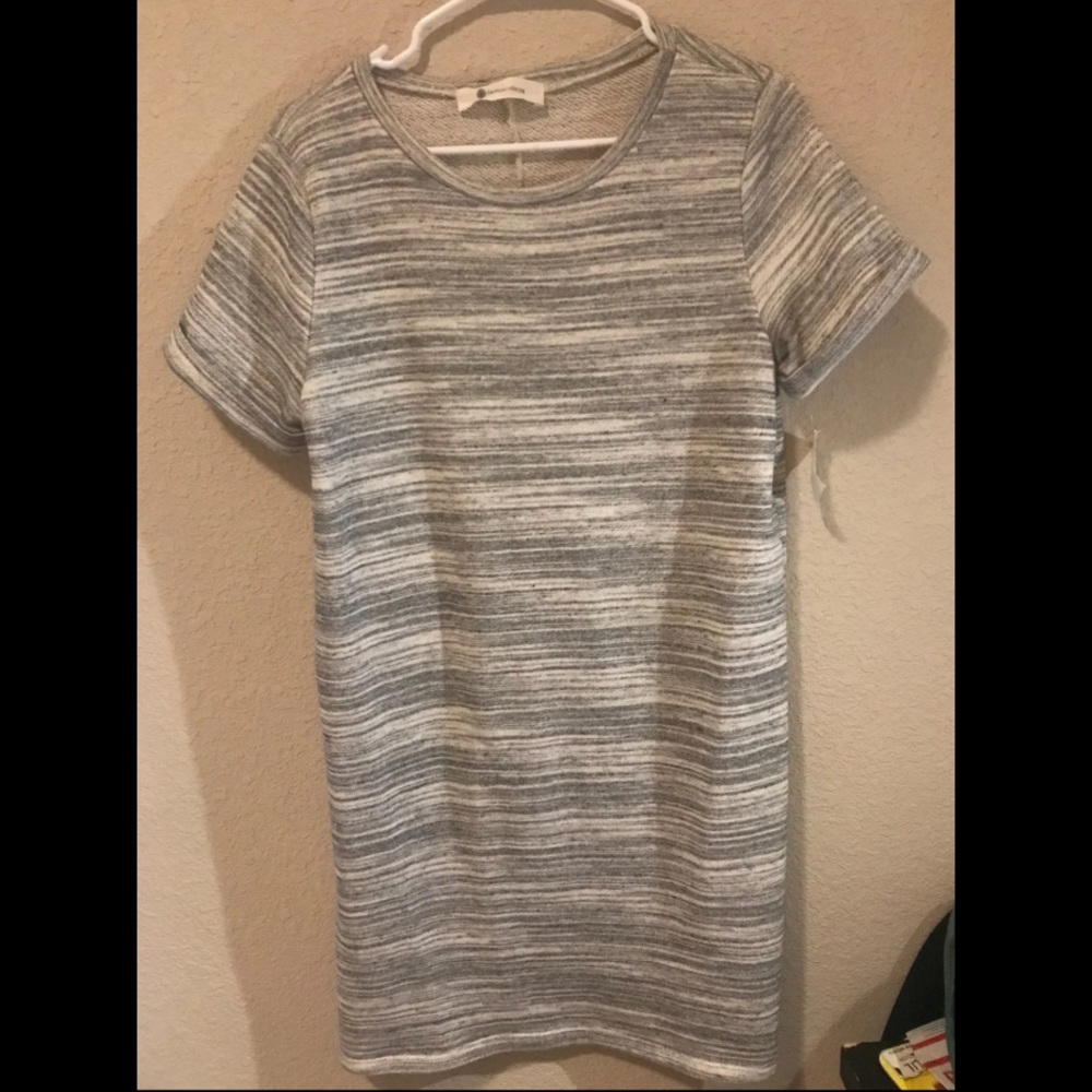 Grey T-shirt Midi Boutique Dress